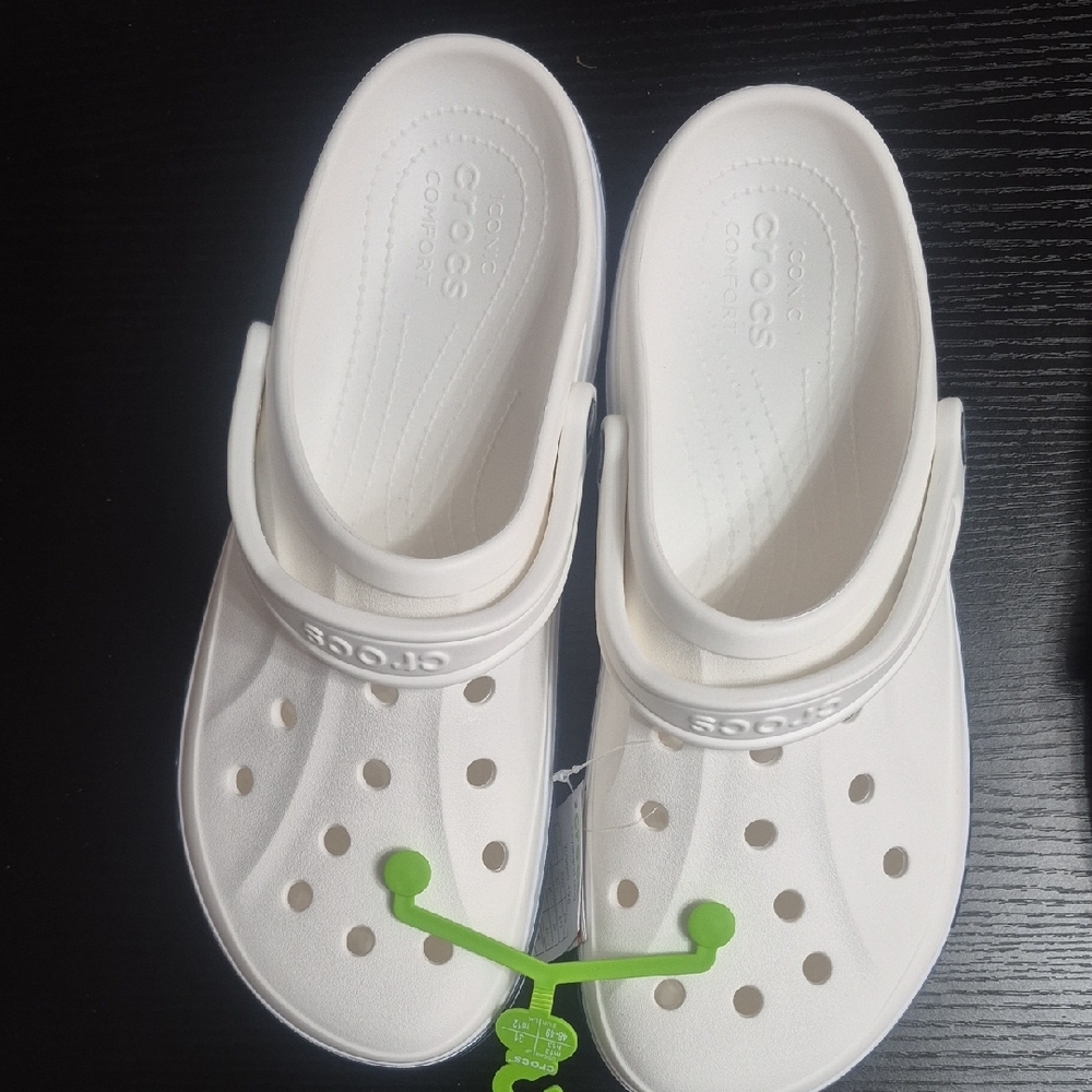 CROCS White Slip-On Sandals - Picture 2 of 5